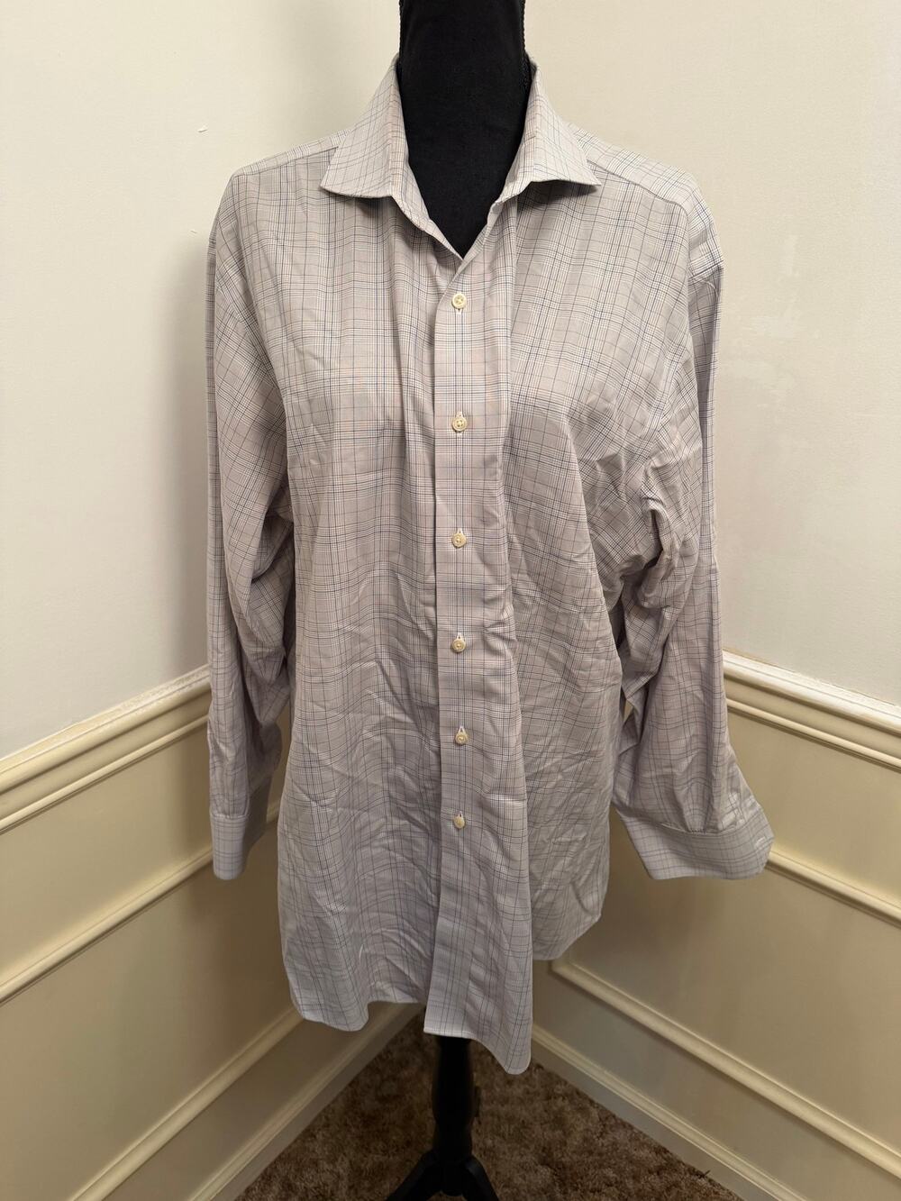 Brooks Brothers 1818 Regent Fit Men's Dress Shirt 17.5 34/35 Plaid Non-Iron